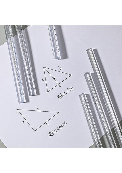 20CM Tarzı cm Şeffaf Üçgen Düz Cetvel Kawaii Ölçüm Çizim Şablonu Kore Kırtasiye Yazma Aracı Ofis Malzemeleri (Yurt Dışından) fırsatları