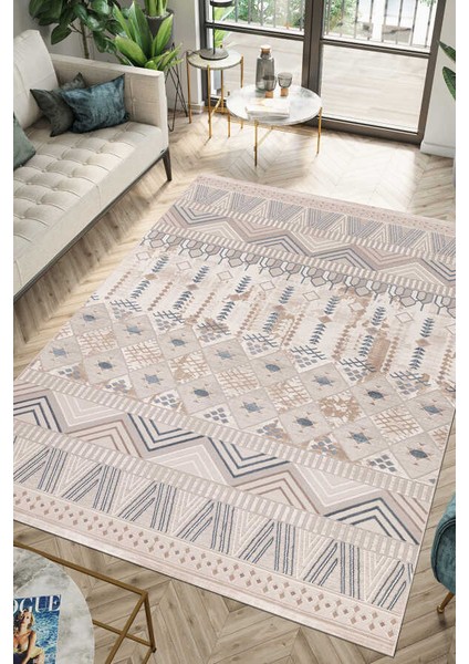 Lynosse Bej Halı Yumuşak Oturma Odası Salon Çocuk Odası Mutfak Halısı Pf085 150 x 230