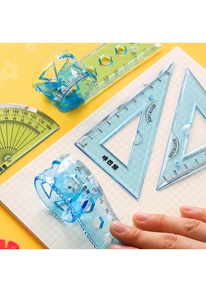 20CM Tarzı 4 Adet Şeffaf Yumuşak Cetvel Kawaii Aksesuarları 15CM 20CM Çizim Aracı Papeleria Okul Malzemeleri Kırtasiye Okul Kuralları Seti (Yurt Dışından) indirimleri