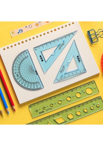 PEMBE-15CM Tarzı 4 Adet Şeffaf Yumuşak Cetvel Seti Geometri Matematik Çizim Ölçme Araçları Okul Ofis Malzemeleri Kawaii Kırtasiye Aksesuarları (Yurt Dışından) fırsatları