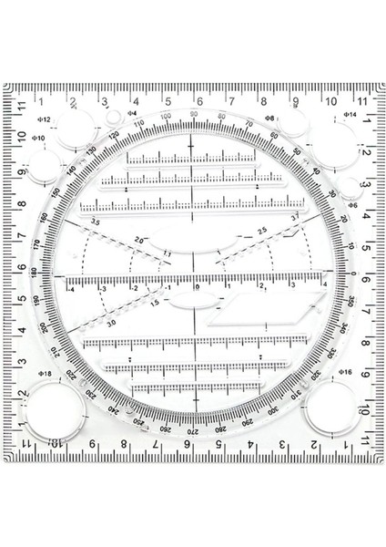 Bk Tarzı Çok Fonksiyonlu Çizim Cetveli, Springhall Açısı ve Daire Yapıcı Çizim Geometrik Çizim Şablonu Ölçme Cetveli Çok Amaçlı (Yurt Dışından)