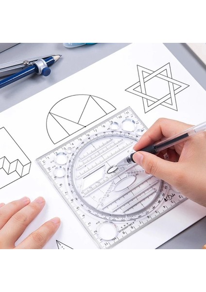 Bk Tarzı Çok Fonksiyonlu Çizim Cetveli, Springhall Açısı ve Daire Yapıcı Çizim Geometrik Çizim Şablonu Ölçme Cetveli Çok Amaçlı (Yurt Dışından) indirimleri