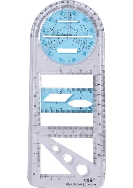 Stilc Stili Çok Fonksiyonlu Geometrik Cetveller Çizim Şablonu Ölçüm Cetveli Matematiksel Stereo Geometri Şablonu Çizim Malzemeleri (Yurt Dışından)