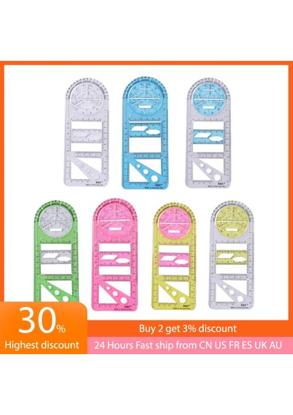 Stilc Stili Çok Fonksiyonlu Geometrik Cetveller Çizim Şablonu Ölçüm Cetveli Matematiksel Stereo Geometri Şablonu Çizim Malzemeleri (Yurt Dışından) fırsatları