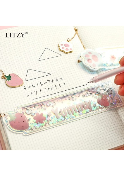 No.3 Tarzı Kawaii Quicksand Cetveller Kız Çizim Şablonu Dantel Dikiş Cetvel 12 cm Kolye Sevimli Yer Imi Kırtasiye Ofis Okul Hediye (Yurt Dışından) indirimleri