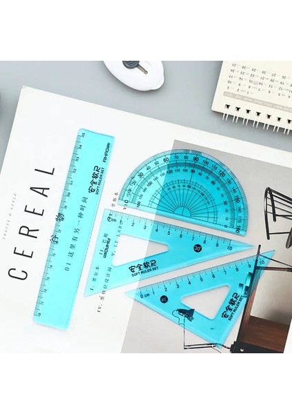 Kırmızı Stil Yumuşak Esnek Geometri Cetvel Seti Matematik Çizim Pusula Kırtasiye Cetveller Iletki Okul Için Matematiksel Pusulalar (Yurt Dışından) modelleri