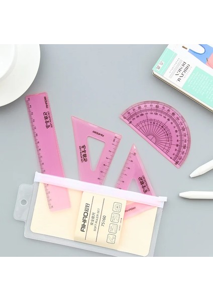 Kırmızı Stil Yumuşak Esnek Geometri Cetvel Seti Matematik Çizim Pusula Kırtasiye Cetveller Iletki Okul Için Matematiksel Pusulalar (Yurt Dışından) indirimleri