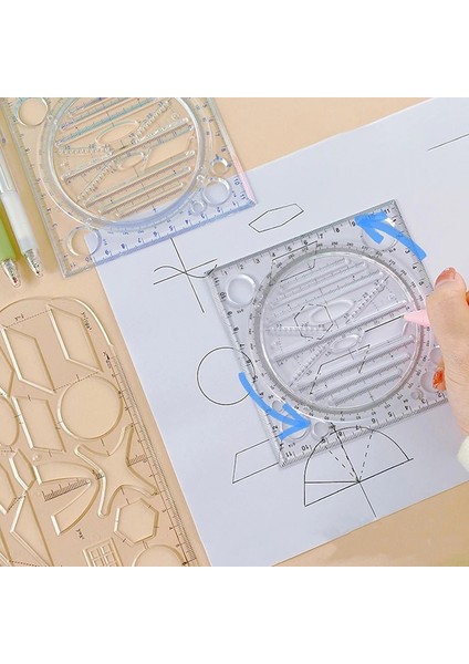 A2 Stili Çok Işlevli Dönebilen Çizim Daire Şablonu Sanat Tasarımı Inşaat Mimarı Stereo Geometri Çizim Ölçme Ölçeği Cetvel (Yurt Dışından) fiyatları