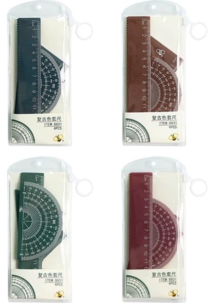 Bordo Tarzı Üçgen Cetvel Düz Cetveller Iletki Seti Matematik Geometri Cetvel Pla Için 4 Paket (Yurt Dışından) fırsatları