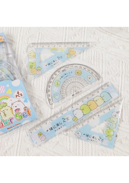 Artoon Sumikko Gurashi Plastik Düz Üçgen Cetvel Iletki Seti Ölçü Çizim Kırtasiye Okul Öğrenci Hediyeler (Yurt Dışından)
