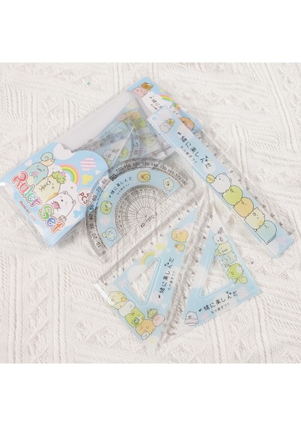 Artoon Sumikko Gurashi Plastik Düz Üçgen Cetvel Iletki Seti Ölçü Çizim Kırtasiye Okul Öğrenci Hediyeler (Yurt Dışından) fiyatları