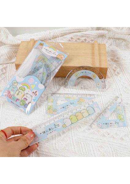 Artoon Sumikko Gurashi Plastik Düz Üçgen Cetvel Iletki Seti Ölçü Çizim Kırtasiye Okul Öğrenci Hediyeler (Yurt Dışından) fırsatları