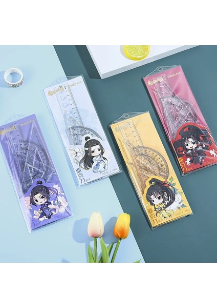 D Tarzı Et Şeytani Yetiştiriciliğin Büyük Ustası Akrilik Cetvel Lan Wangji, Wei Wuxian 20 cm Öğrenci Çizim Ölçme Cetvelleri (Yurt Dışından)