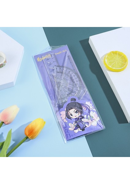D Tarzı Et Şeytani Yetiştiriciliğin Büyük Ustası Akrilik Cetvel Lan Wangji, Wei Wuxian 20 cm Öğrenci Çizim Ölçme Cetvelleri (Yurt Dışından)