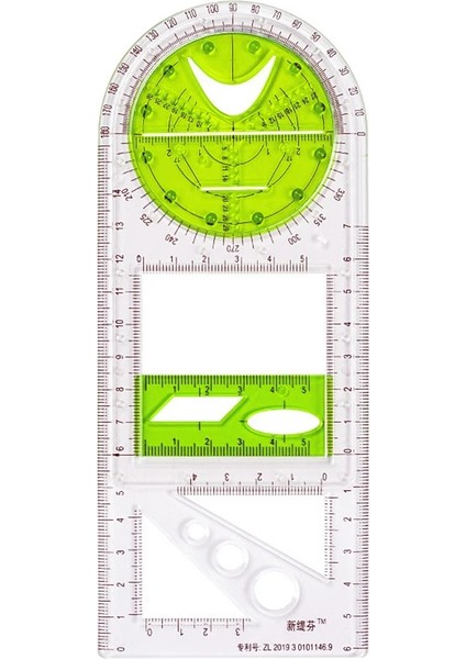 Junior-5 Stili Çok Fonksiyonlu Geometrik Cetvel Geometrik Çizim Şablonu Okul Öğrenci Ofis Mimarisi Için Ölçme Aracı Ölçme Kuralı (Yurt Dışından)