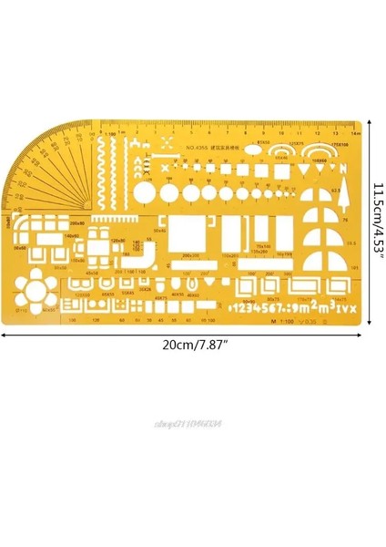 5AC1100495 Stili K Reçine Çizimleri Şablon Cetvel Fiziksel Kimyasal Enstrüman Ölçme Aracı Jy Dropship (Yurt Dışından)
