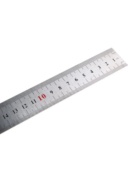30CM Paslanmaz Çelik Sağ Ölçme Cetveli Aracı Açılı Kare Cetvel 0-Es (Yurt Dışından)