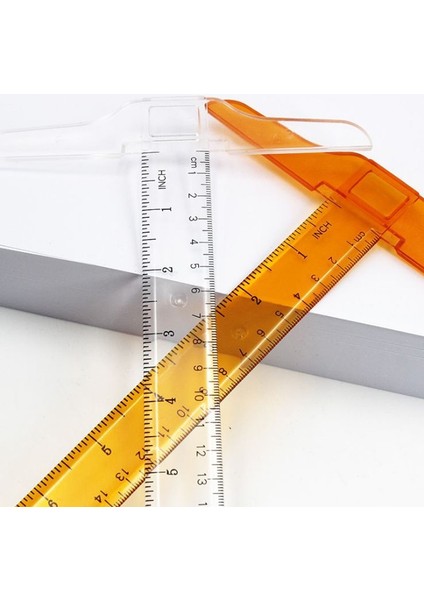 No.3 Tarzı 1 Adet T-Şekilli Çift Taraflı Ölçekli Cetvel Ressamlığı Çizim Aracı Plastool Ofis Malzemeleri Kırtasiye Aksesuarı 30 cm (Inç, Cm) (Yurt Dışından)