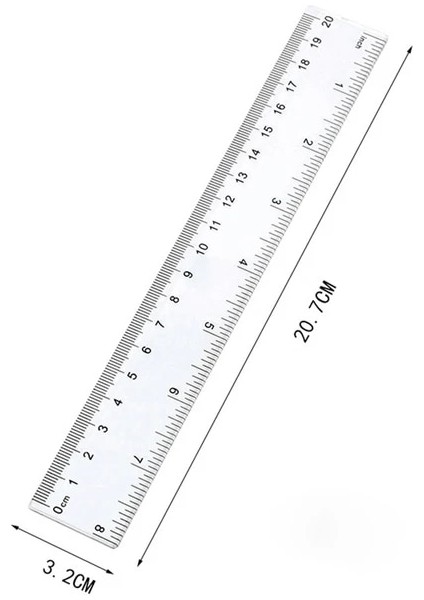 A-20CM Tarzı Şeffaf Plastik Cetvel Inç Standardmetrik Cetveller Düz Cetvel Ölçüm Çizim Öğrenci Okul Ofis Malzemeleri (Yurt Dışından)