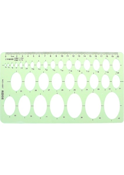 1 Takım Yeşil Plastik Oval Geometrik Şablon Cetvel Stencil Ölçme Araçları Öğrenciler Sıcak Satış (Yurt Dışından)