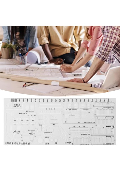 Geometrik Çizim Cetveli Mimari Şablon Taslak Cetvel Ölçme Bina Planı Çizim Aracı Şablonlar Çok Fonksiyonlu (Yurt Dışından) fiyatları