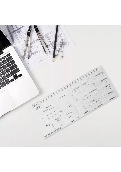 Geometrik Çizim Cetveli Mimari Şablon Taslak Cetvel Ölçme Bina Planı Çizim Aracı Şablonlar Çok Fonksiyonlu (Yurt Dışından) modelleri
