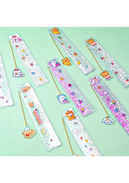 No.8 Tarzı 1 Adet Yaratıcı Çok Fonksiyonlu Cetvel Sevimli Karikatür Kawaii Kız Scapbook Quicksand Tasarım Imi Kırtasiye Öğrenci Kaynağı (Yurt Dışından) modelleri
