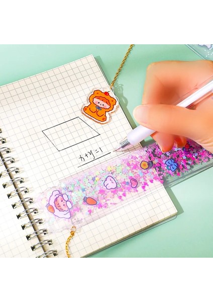 No.8 Tarzı 1 Adet Yaratıcı Çok Fonksiyonlu Cetvel Sevimli Karikatür Kawaii Kız Scapbook Quicksand Tasarım Imi Kırtasiye Öğrenci Kaynağı (Yurt Dışından) fırsatları