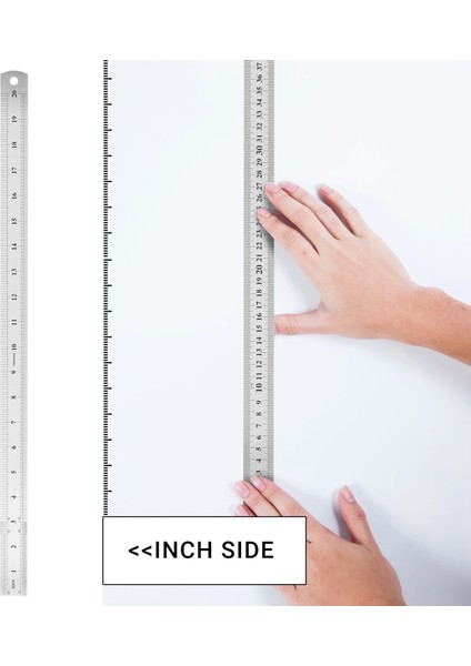 Sağ Yivli Paslanmaz Çelik Metrik Cetvel 50 cm Paslanmaz Metrik Cetvel (Yurt Dışından)