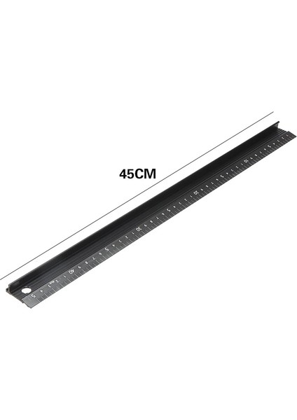 45CM Tarzı 45 cm Alüminyum Alaşımlı Cetvel Öğrenci Lazer Baskı Ölçeği Cetvel Milimetre Ölçeği Okul Sanat Zanaat Için Güvenlik Kesme Işaretleme (Yurt Dışından) fiyatları
