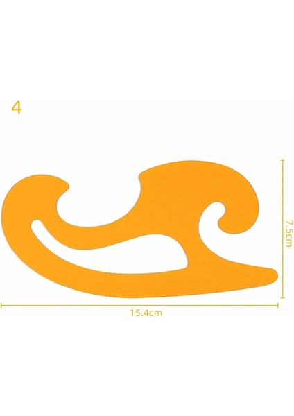 No.4 Stili Çok Fonksiyonlu Bulut Cetvel Eğri Kurulu Seti Şeffaf Akrilik Bulut Cetvel Delik Cetvel Elips Geometrik Çizim Cetveli Kostüm D (Yurt Dışından)