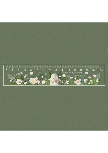 OSS25416CZ4 Stili 15 cm Şeffaf Akrilik Cetvel Mermi Günlük Aksesuarları Estetik Çiçekler Papatya Lale Gül Ayçiçeği Öğrenci Kırtasiye (Yurt Dışından)