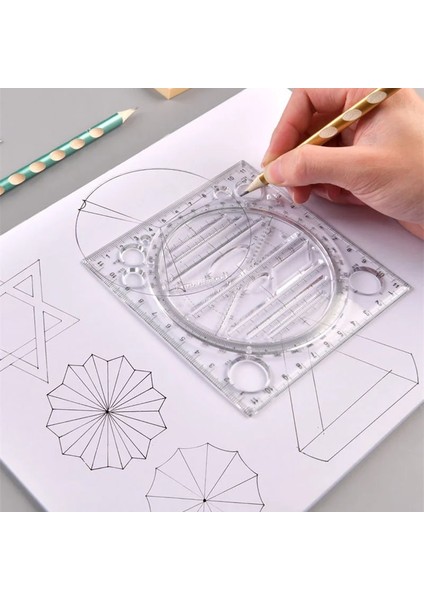 Çok Fonksiyonlu Çizim Şablonu Sanat Tasarım Inşaat Mimarı Stereo Geometri Elips Çizim Ölçeği Cetvel Ölçme Aracı (Yurt Dışından) modelleri