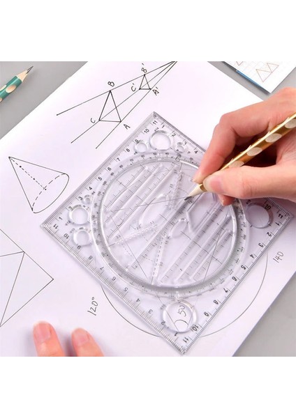 Çok Fonksiyonlu Çizim Şablonu Sanat Tasarım Inşaat Mimarı Stereo Geometri Elips Çizim Ölçeği Cetvel Ölçme Aracı (Yurt Dışından) fırsatları