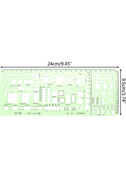 NO.4323 Tarzı K Rercles Geometrik Şablon Cetvel Şablon Çizim Ölçme Aracı Öğrenciler (Yurt Dışından)