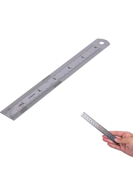 Paslanmaz Çelik Cetvel Çift Taraflı Cetvel Cetvel Sanatı 0,5 cm Kalınlık (Yurt Dışından)