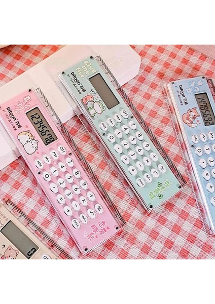 No.1 Stili Kore Kişilik Yaratıcı Sevimli Çift Amaçlı Katlanır Bant Bilgisayar Cetvel 15 cm Küçük Işletme Malzemeleri Mini Hesap Makinesi (Yurt Dışından) modelleri