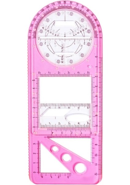 F Tarzı Çok Fonksiyonlu Geometrik Cetvel Geometrik Çizim Şablonu Ölçme Aracı Okul Ofis Mimarisi Kaynağı Линейка Школьная (Yurt Dışından)