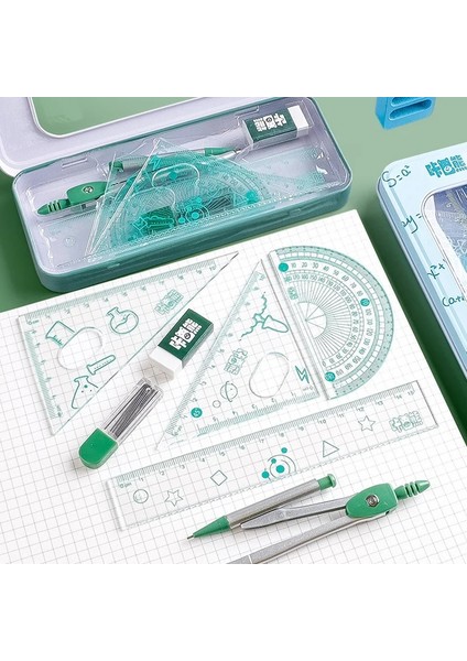 Yeşil Stil 8 Adetgrup Sevimli Öğrenci Cetvel Pusula Silgi Seti Geometri Matematik Çizim Iletki Kırtasiye Ofis Sınavı Için Okul Malzemeleri (Yurt Dışından) fiyatları