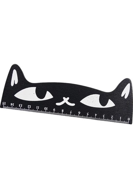 Siyah Stil 1 Adetgrup Çürük Kedi Kawaii Kırtasiye Modelleme Ahşap Cetvel Dört Renk Seçimi Karikatür Hayvan Güzel Manyetik Kırtasiye (Yurt Dışından)