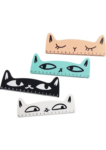 Siyah Stil 1 Adetgrup Çürük Kedi Kawaii Kırtasiye Modelleme Ahşap Cetvel Dört Renk Seçimi Karikatür Hayvan Güzel Manyetik Kırtasiye (Yurt Dışından) fiyatları