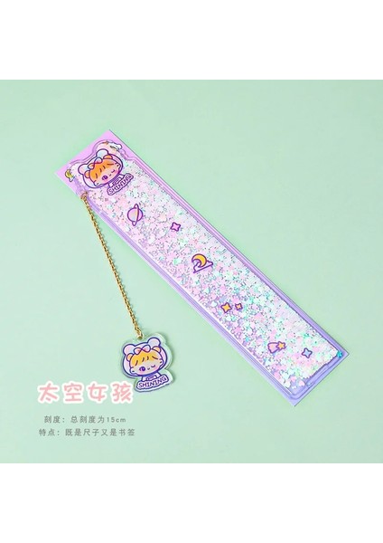 C Tarzı 15CM Quicksand Bookmark Cetvel Yumuşak Sevimli Okul Malzemeleri Kolye Ölçeği Çok Fonksiyonlu Dıy Çizim Araçları Planlayıcısı Aksesuarları (Yurt Dışından)