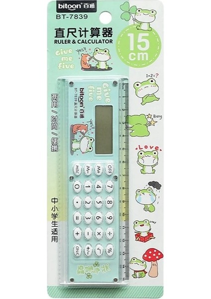 OSS24412CZ4 Stili Kawaii Karikatür Çok Fonksiyonlu Cetvel Hesap Makinesi Seti Matematiksel Hesaplama Matematik Ölçme Cetveller Öğrenciler Ofis Kırtasiye (Yurt Dışından)