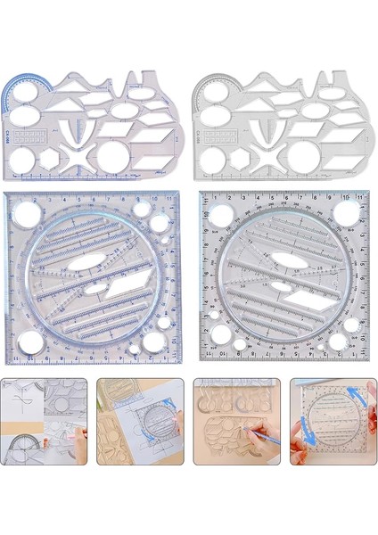 A1 Stili Çok Işlevli Dönebilen Çizim Daire Şablonu Sanat Tasarımı Inşaat Mimarı Stereo Geometri Çizim Ölçme Ölçeği Cetvel (Yurt Dışından) indirimleri