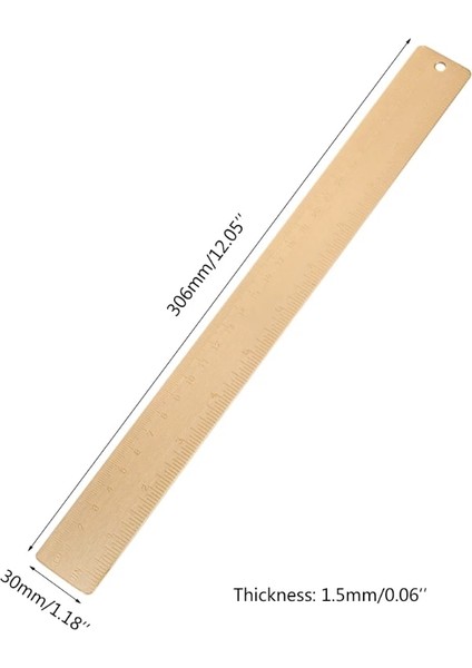 30 cm Pirinç Düz Cetvel Okul Ofis Malzemeleri Çocuklar Hediye Ölçü Aracı Öğrenciler Için Erkek Kız (Yurt Dışından)