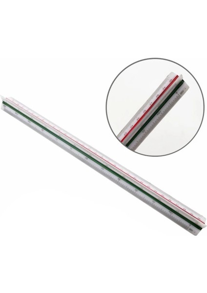 No.1 Stili 30 cm Alüminyum Mimar Ölçeği Üçgen Ölçekli Ölçek Cetvel Blueprint Için Üçgen Cetvel Çizim Cetveli Mimar Cetvel (Yurt Dışından)