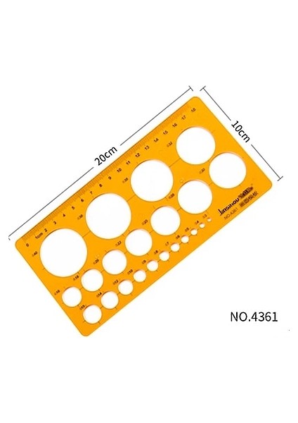 NO.4361 Tarzı 24 Farklı Cetveller Sarı Pu Daireler Geometrik Şablon Cetvel Mimari Tasarım Cetvel Stencil Öğrenciler Için Ölçme Aracı (Yurt Dışından)