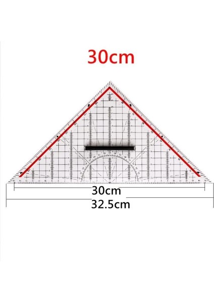 30CM Tarzı 20CMCM Çizim Üçgen Cetvel Iletki Ölçüm Cetveli Saplı Çok Fonksiyonlu Çizim Tasarım Cetvel Kırtasiye (Yurt Dışından)