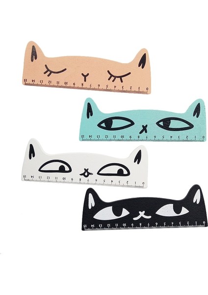 Siyah Stil 1 Adetgrup Sevimli Kedi Ahşap Düz Cetvel Çok Fonksiyonlu Bulmaca Çizim Araçları Çocuk Öğrenme Aracı Öğrenciler Için Çizim Oyuncaklar (Yurt Dışından) fiyatları