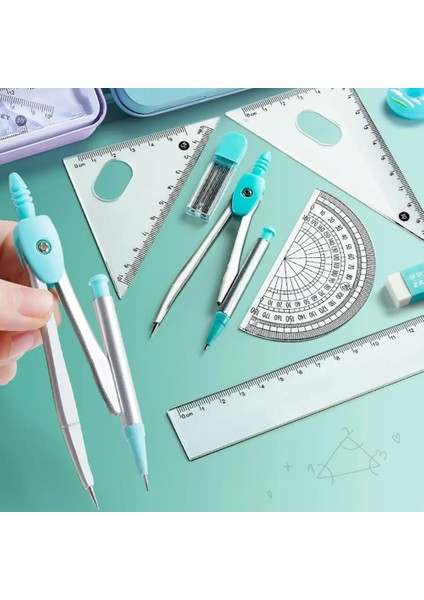 Mor Tarzı Et Öğrenci Cetveller Iletki Pusula Temizle Ölçekli Hassas Doğru Matematik Geometri Seti Kırtasiye Okul Malzemeleri (Yurt Dışından) fiyatları